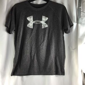 Under Armour youth heat gear Tshirt Gray Emblem